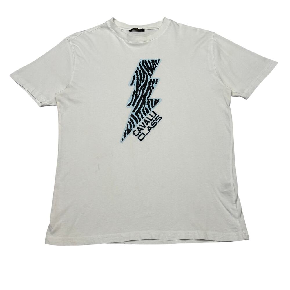 Cavalli Class Zebra Lightning Bolt T Shirt Men's Medium Streetwear